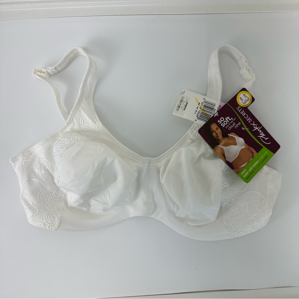 Playtex secrets super soft hidden underwire bra 38D white bundle comfort